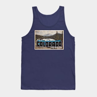 Greetings from Colorado - Vintage Travel Postcard Design Tank Top